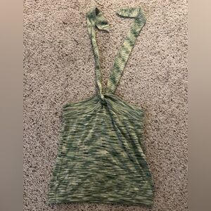 LOFT Green Patterned Halter Camisole